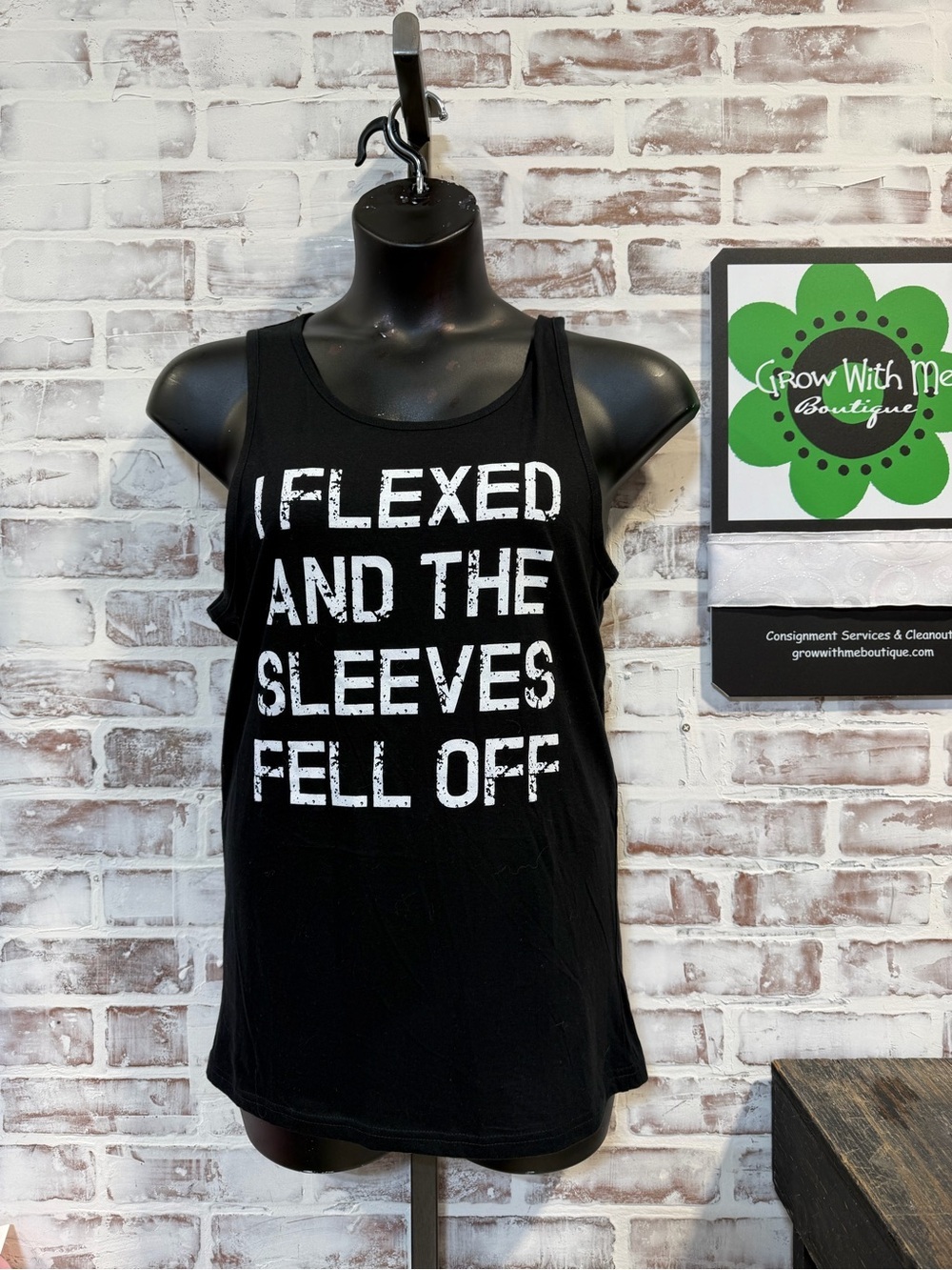 Crazy Dog T-Shirts Black Muscle Tank with White Graphic Text